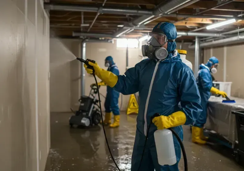 Basement Sanitization and Antimicrobial Treatment process in Bingham Farms, MI